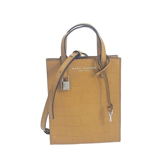 MARC JACOBS H017L01RE22 GRIND YELLOW W/ SILVER HARDWARE LEATHER WOMEN'S MINI BAG